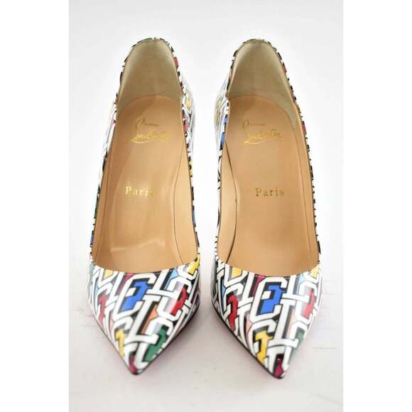 Christian Louboutin Hot Chick 100 Patent CL 3D Black White Red Heel Pump 36 - Picture 6 of 12